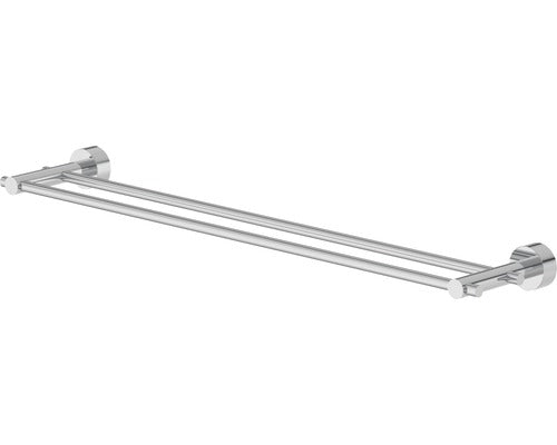 Suport prosop baie Lenz Pisa, tip bara, 2 brate, 67 cm, crom
