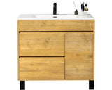 Set Mobilier Baie, Sofi, Include Baza Lavoar si Lavoar, 80 cm, Stejar