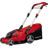 Masina de tuns gazon/iarba pe acumulator Einhell Professional PXC RASARRO 36/42 (2x4.0Ah), motor fara perii, latime taiere 42 cm, 6 trepte de taiere, inaltime taiere 25-75 mm, sac colectare 50 L, include: 2 acumulatori 4.0 Ah + incarcator X-Twincharger 3A