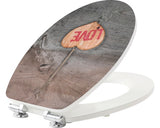 Capac WC FORM & STYLE Sculpture Love, din MDF, inchidere lenta, usor detasabil, 47,6x36,5 cm