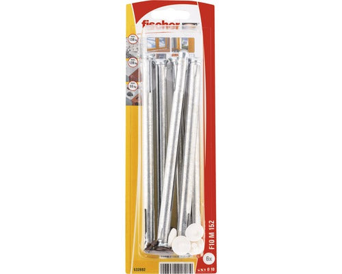 Ancore Cu Surub Fischer F10m 10x152 Mm, 6 Bucati, Pentru Rame/tocuri, Incl. Capacele De Mascare