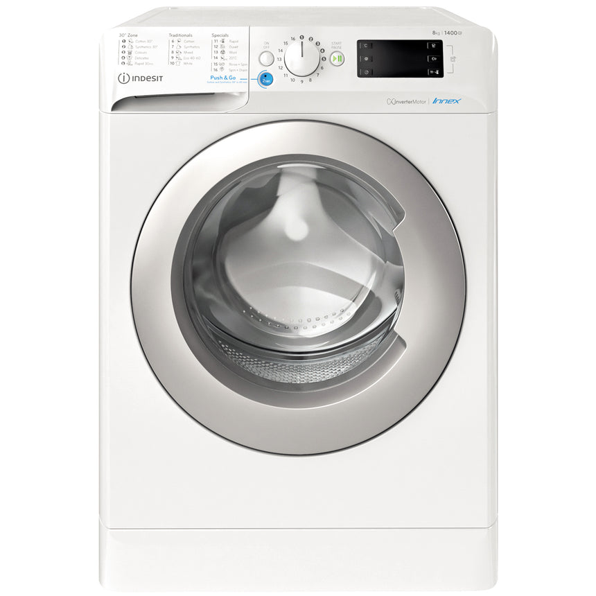 Masina de spalat rufe Indesit INNEX BWE81485XWSEEN, 8kg, 1400 RPM, Clasa B, Push&Go, Motor Inverter, Alb