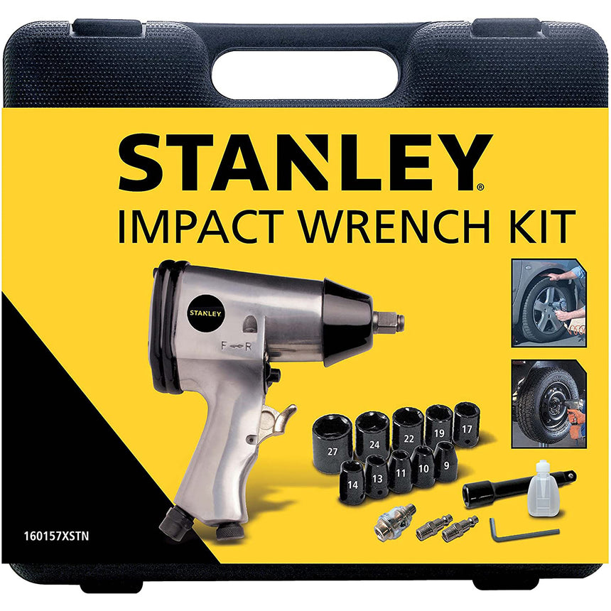 Pistol de impact cu chit de accesorii Stanley, debit 200 l/min, presiune 6 bar