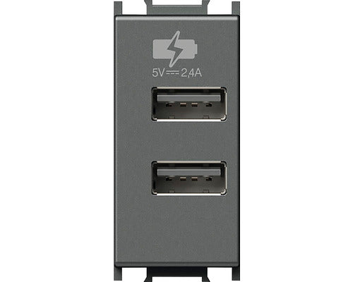 Priza Usb Dubla Tem Max. 2400 Mah, 1 Modul, Antracit