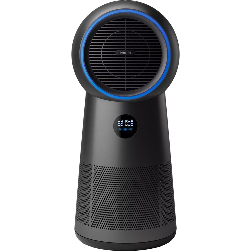 Purificator de aer 3 in 1 Philips AMF220/15, Functie incalzire si racire, CADR 165 m3/h, Filtrare HEPA in 3 etape, Afisaj LED, Senzor calitate aer, Telcomanda magnetica, 20 mp, Negru