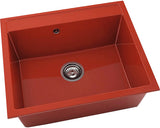 Chiuveta Bucatarie Cu O Cuva Fat Avangard 227 60x51 Cm, Fara Picurator, Marmura Compozita Ruby Red