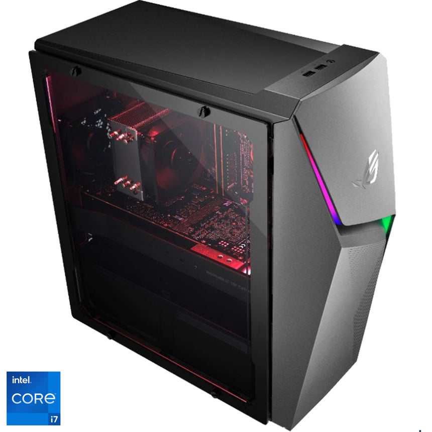 Sistem Desktop PC Gaming ASUS ROG G10CE cu procesor Intel® Core™ i5-11400F pana la 4.40 GHz, Rocket Lake, 16GB DDR4, 512GB SSD, NVIDIA® GeForce® GTX1650 4GB DDR6, No OS