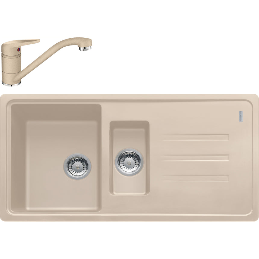 Pachet chiuveta fragranite Franke BSG 651-97 + Baterie Novara Plus, cartus ceramic, Avena