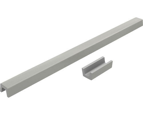 Prag Cabina Dus Drept din Marmura Compozita 180 cm Gri Inox