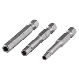 Set biti hexagonali interni cu orificiu Wolfcraft, 4x5x6mm, 50mm, 3 piese