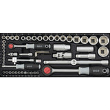 Trusa chei tubulare WGB 1/4" + 1/2", 69291593, 56 piese, crom-vanadiu