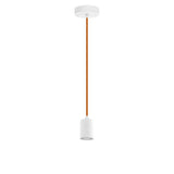 Pendul Yorth, EGLO, 1xE27, otel, alb-orange, inaltime reglabila