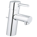 Baterie lavoar Grohe Concetto 32204001, 1/2'', marimea S, monocomanda, cartus ceramic, aerator, limitator temperatura, kit evacuare inclus, crom