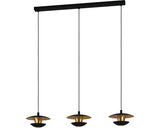 Pendul Cu Led Integrat Nuvano 3x4, 5w 1035 Lumeni, Auriu/negru