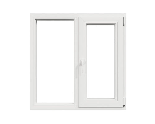 Fereastra PVC Termopan 4 Camere 100x100 cm Alba Fixa Deschidere Dubla Dreapta, Alb