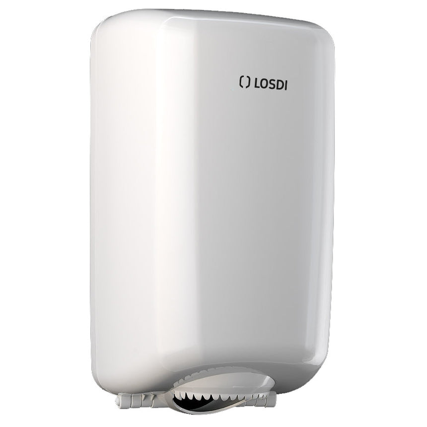 Dispenser prosoape hartie cu derulare centrala LOSDI Elegance ABS mini, alb, montare pe perete