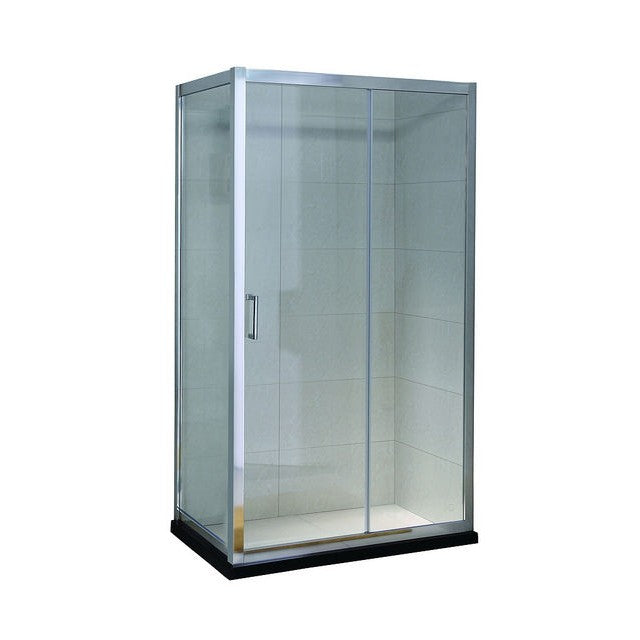 Paravan de dus dreptunghiular Belform Clear, usa culisanta, profil cromat, sticla securizata, 120 x 80 cm