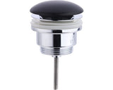 Ventil Fix De Schimb Pentru Lavoar Amion, Cu Capac Ceramic, Negru Mat