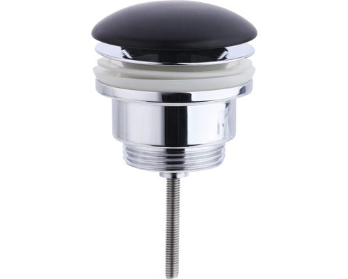 Ventil Fix De Schimb Pentru Lavoar Amion, Cu Capac Ceramic, Negru Mat