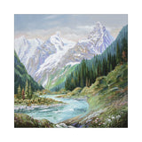 Tablou canvas river in the mountain, 40x40 cm