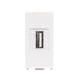 Priza USB simpla ABB Zenit 2CLA218520N1101, 5Vdc, max. 2A, 1 modul, alba
