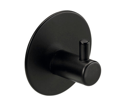Cuier Autoadeziv Cu 1 Carlig Hettich Modern Ø48x28 Mm, Otel Vopsit Negru Mat
