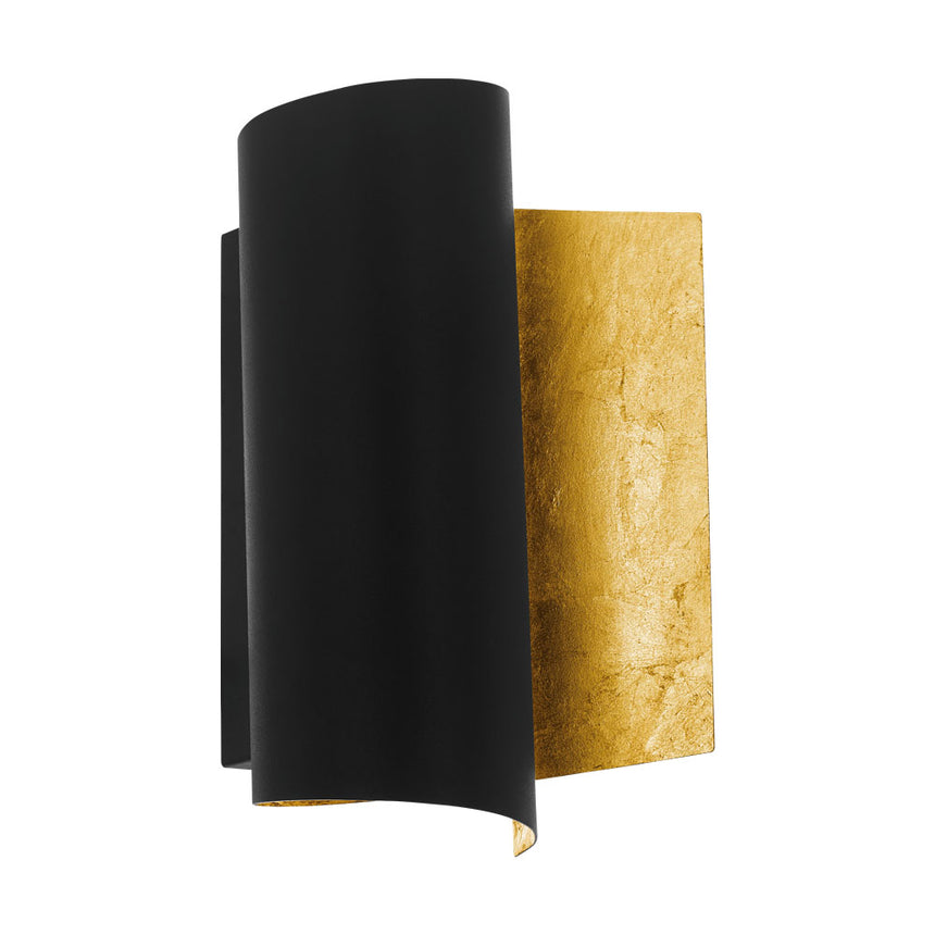 Aplica FALICETTO, EGLO, E27, 1x40W, otel, auriu, negru, 25 x 16 cm