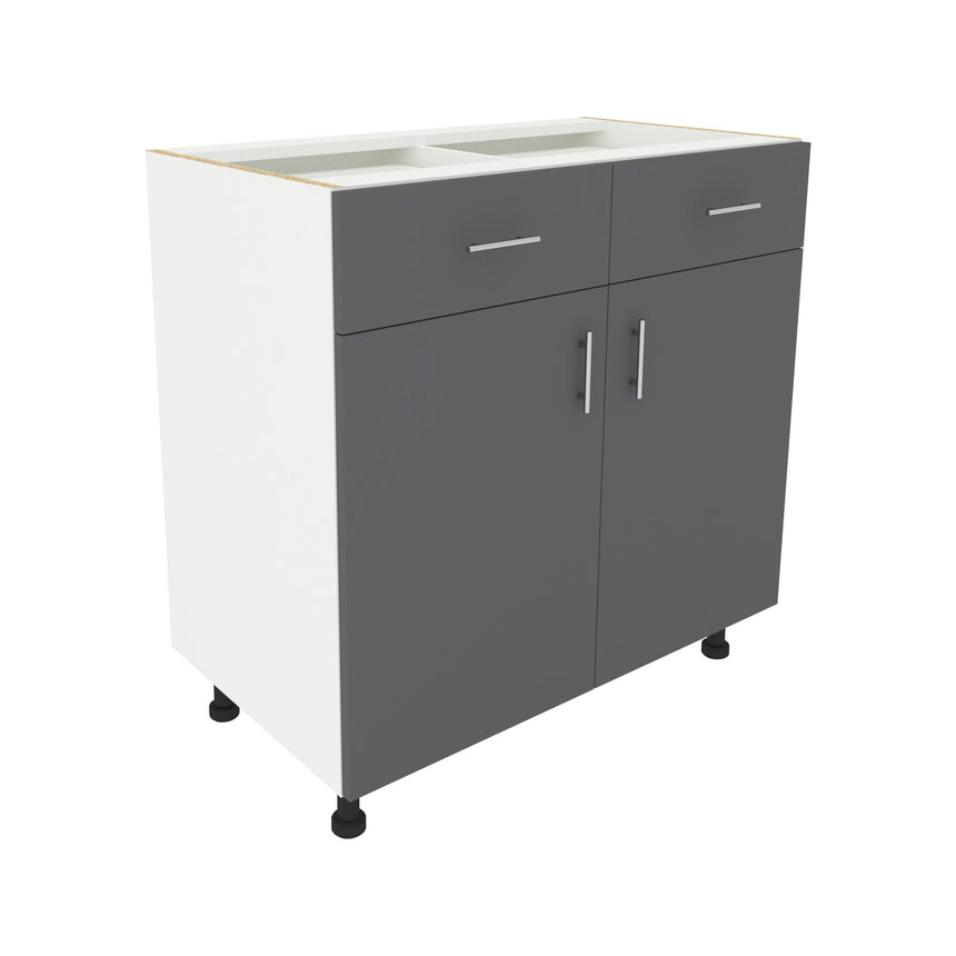 Corp Baza haaus Karo, 2 Sertare, 2 Usi, Antracit/Alb, 80 x 50 x 80 cm