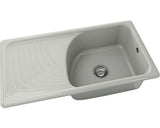 Chiuveta Bucatarie Cu O Cuva Fat Classic 203 90x49 Cm, Cu Picurator Pe Partea Stanga, Marmura Compozita Inox