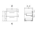 Set baza mobilier Cersanit 834 Gala City 50 + Lavoar, 2 sertare, inchidere cu amortizare, manere cromate, 49.4x44.2x44.7 cm, Alb