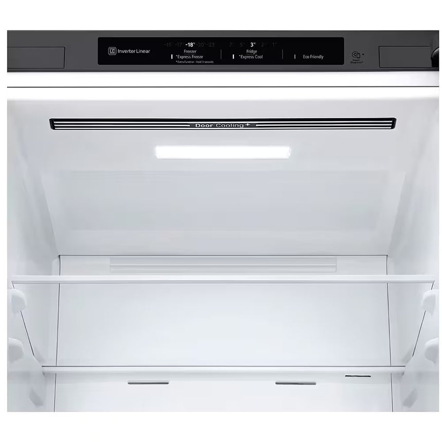 Combina frigorifica LG GBP62PZNCN1, 384 l, No Frost, Compresor Smart Inverter, DoorCooling+, Clasa C, H 203 cm, Argintiu