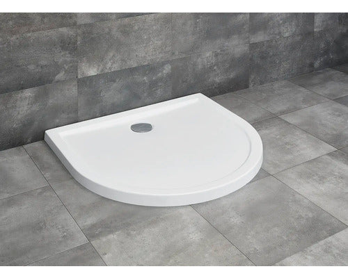 Cadita De Dus Semirotunda Radaway Delos P 90x100x5 Cm Acril Alb 4z19035-03n
