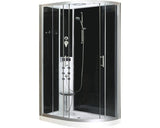Cabina de dus cu hidromasaj Sanotechnik Quick Line, Vario, 120x80x215cm, colt stanga, cadita inclusa