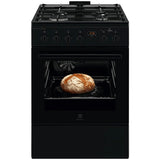 Aragaz Electrolux LKK660220K, Mixt, 4 arzatoare , Siguranta plita, Aprindere integrata, Cuptor electric, Plus Steam, AirFry, Timer, Grill electric, Clasa A, 60 cm, Negru