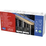 Perdea luminoasa tip ploaie de gheata cu LED Konstsmide, pentru interior si exterior, 96 becuri, ambra, cablu alb