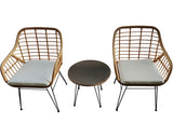 Set Mobilier Gradina 3 Piese 2 Locuri Maro