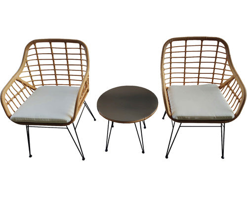 Set Mobilier Gradina 3 Piese 2 Locuri Maro