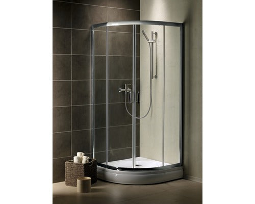 Cabina de dus semirotunda Radaway Premium Plus A 1900, 100x100x190 cm, sticla securizata grafit, profil crom