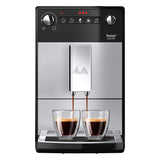 Espressor Automat Melitta®Purista, 15 bar, 5 niveluri de granulatie, Super Silent, Super SLIM 20cm