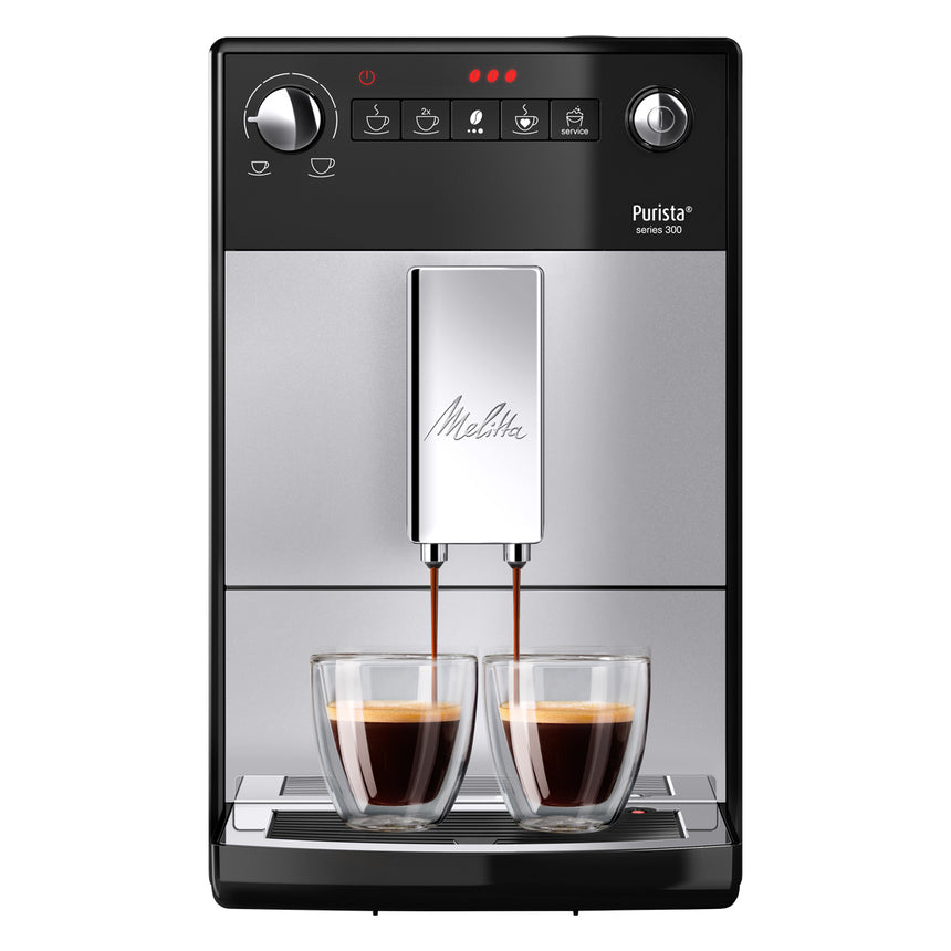 Espressor Automat Melitta®Purista, 15 bar, 5 niveluri de granulatie, Super Silent, Super SLIM 20cm