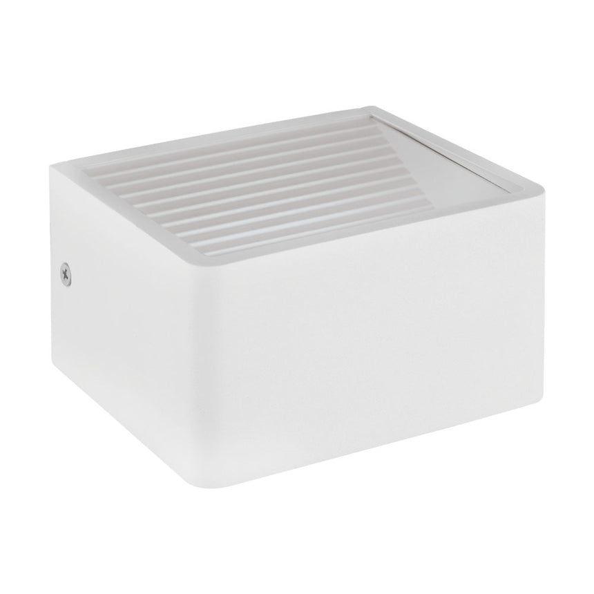 Aplica exterior DONINNI 1, EGLO, LED, 6W, 600lm, lumina calda, aluminiu alb, plastic alb, 13.5 x 12 x 7.5 cm, IP44