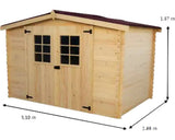 Casuta De Gradina Habrita Fara Podea Lemn Masiv Rasinoase 315x304 Cm Natur
