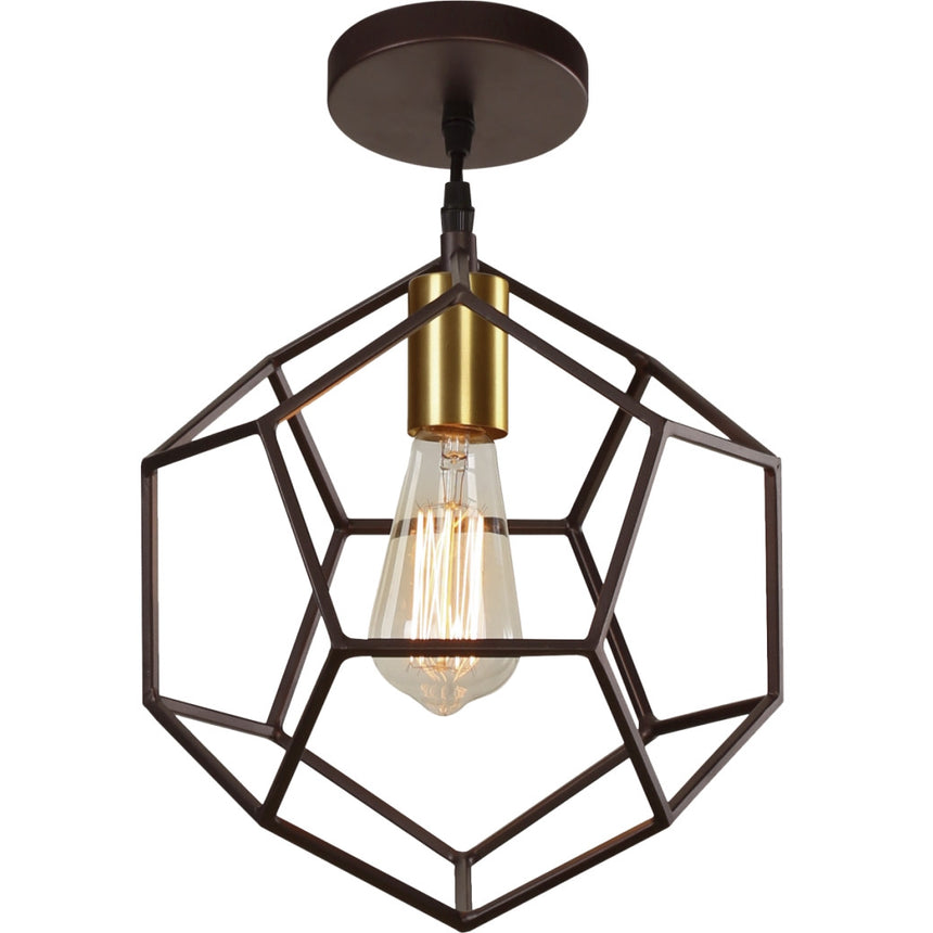 Plafoniera Klausen, Atom Pl1, Negru/Auriu, IP20, E27, 1 x 11 W