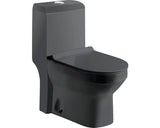 Set vas WC pe pardoseala, include rezervor si capac WC soft close, negru mat