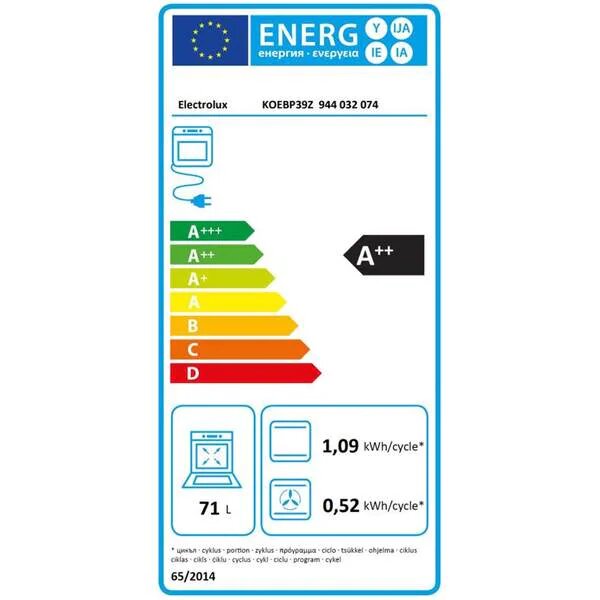 Cuptor incorporabil Electrolux KOEBP39Z SenseCook, termometru cu miez, curatare pirolitica, retete programate, afisaj LCD