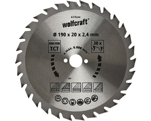 Disc Fierastrau Circular Wolfcraft Ø190x2,4x20 Mm 30 Dinti