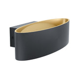 Aplica MACCACARI, EGLO, LED, 10W, 1100 lm, lumina calda, aluminiu, otel, negru, auriu, plastic, 27 x 7.5 x 13 cm