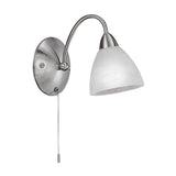 Aplica Pasto, EGLO, E14, 1x40W, otel, nichel satinat, sticla, alba, 22.5 x 18 cm, IP20