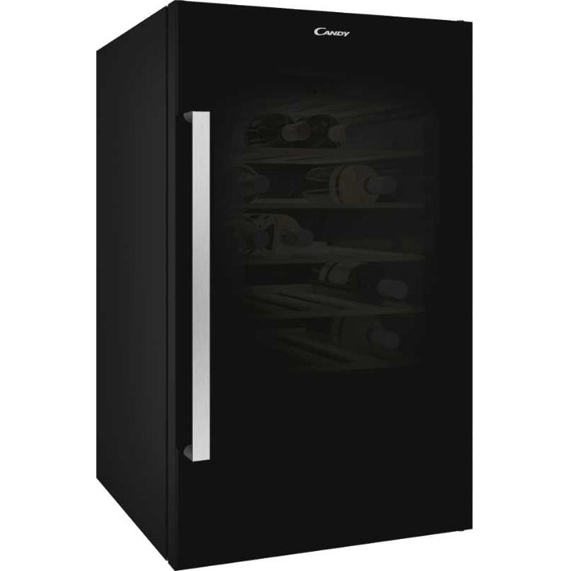 Vitrina de vinuri Candy CWC 154 EEL, Capacitate 42 sticle, Iluminare LED, Clasa A, Negru