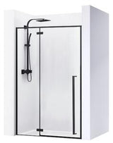 Usa dus batanta basano Modena black 90x197,5 cm sticla transparenta profil negru mat
